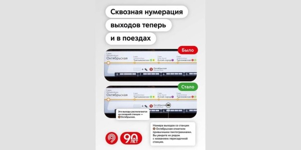 Сквозная нумерация выходов появится в поездах "Москва-2020" и "Москва-2024"